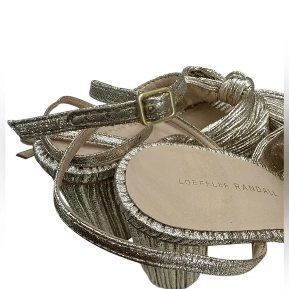 Loeffler Randall Camellia Champagne Pleated Bow Heel - Picture 8 of 11